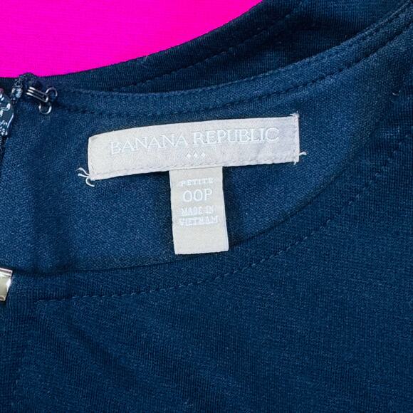 Banana Republic Navy & Hot Pink Colorblock Sheath Dress - Size 00P - Picture 9 of 12